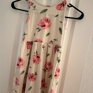 H&M Cream and Pink Floral Kids Dress